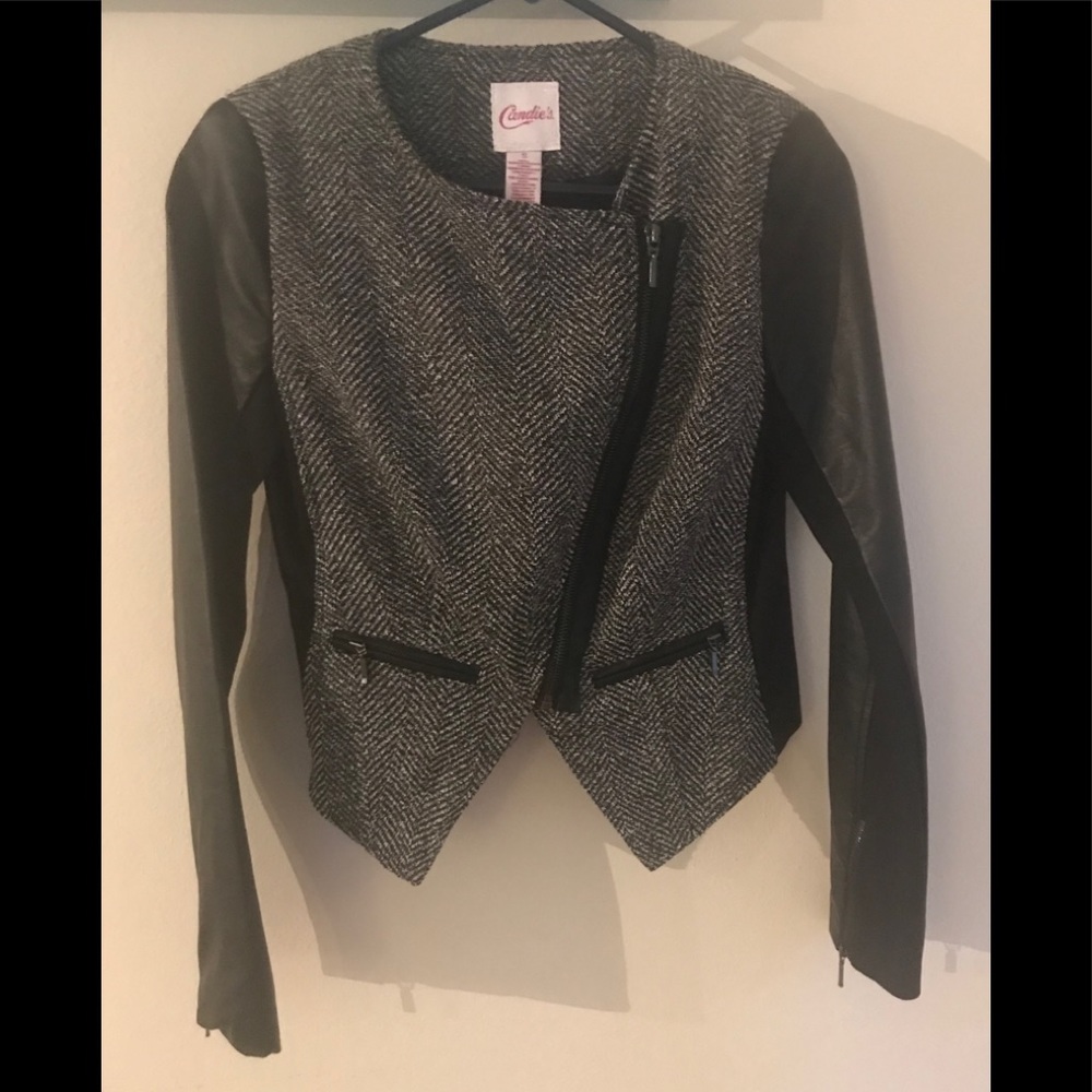 Herringbone Cropped Blazer